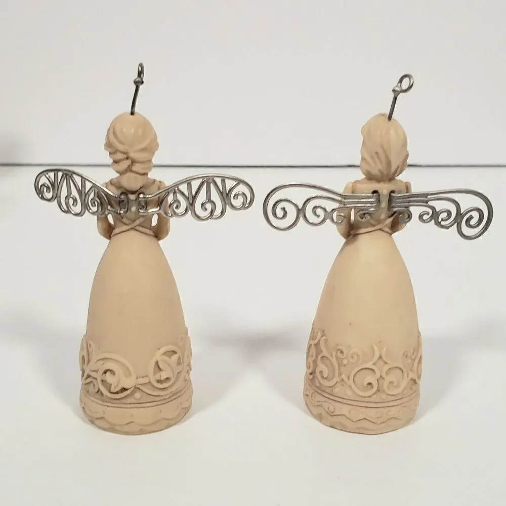 Hallmark Keepsake Christmas Ornament‎ Angels of Virtue Heart Moon 2003 set of 2